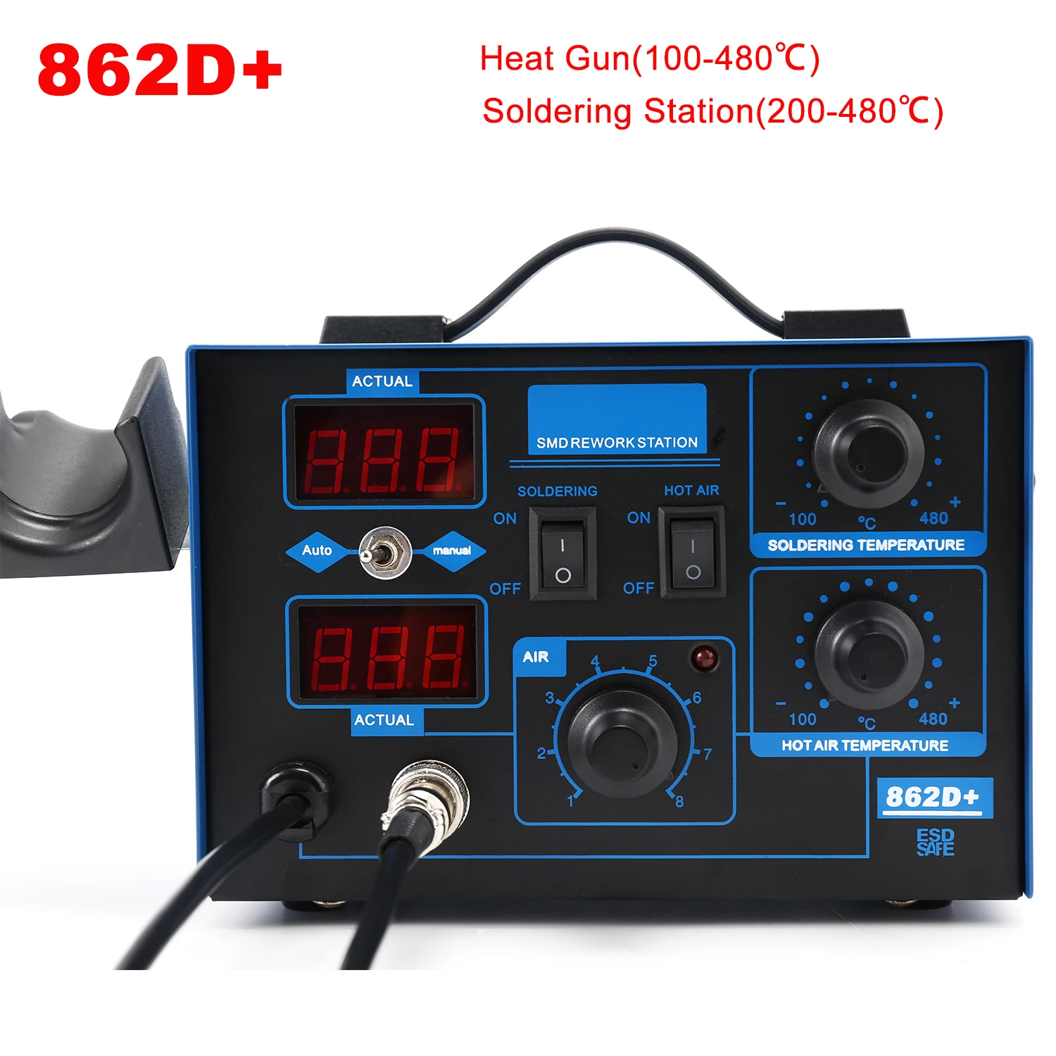 862D+ Soldering Station 2 In 1 - огляд і ціна Smd Rework Station Hot Air Soldering 2 In 1