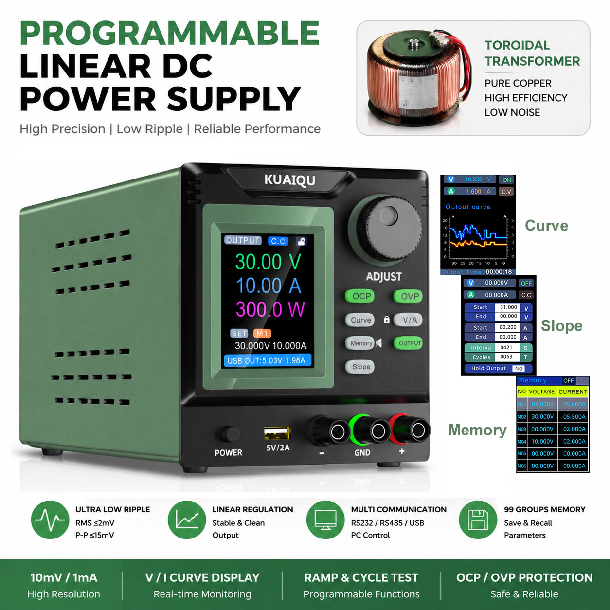 Low Noise Linear DC Power Supp - огляд і ціна Programmable Linear Dc Power Supply 30V 10A