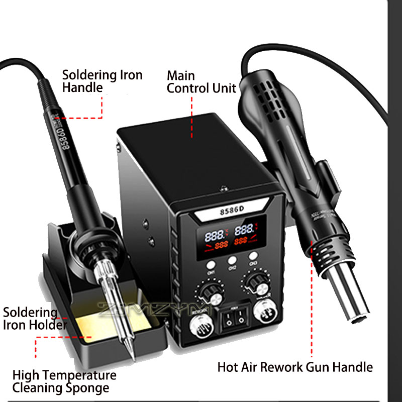 2 in 1 Hot Air Rework Station  - огляд і ціна Smd Rework Station Hot Air Soldering 2 In 1