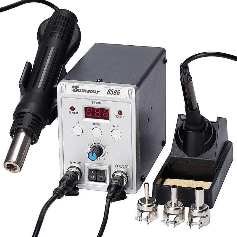 8586 700W 2 in 1 Digital Displ - огляд і ціна Smd Rework Station Hot Air Soldering 2 In 1