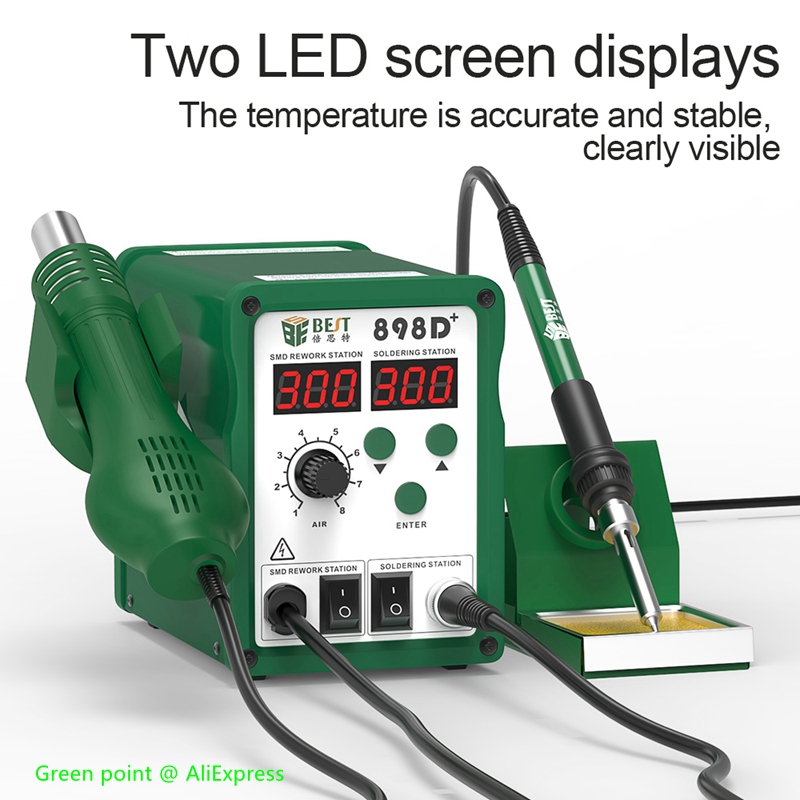 BST-898D+ LED Display 2 in 1 I - огляд і ціна Smd Rework Station Hot Air Soldering 2 In 1