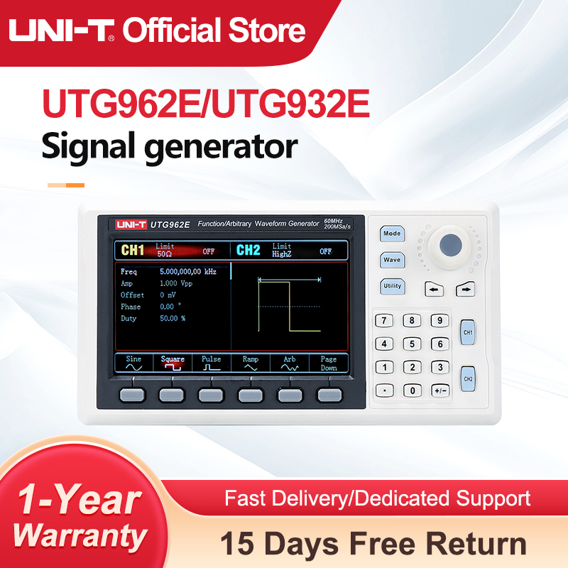 UNI-T UTG932E UTG962E Function - огляд і ціна Dual Channel Arbitrary Waveform Function Generator 60Mhz