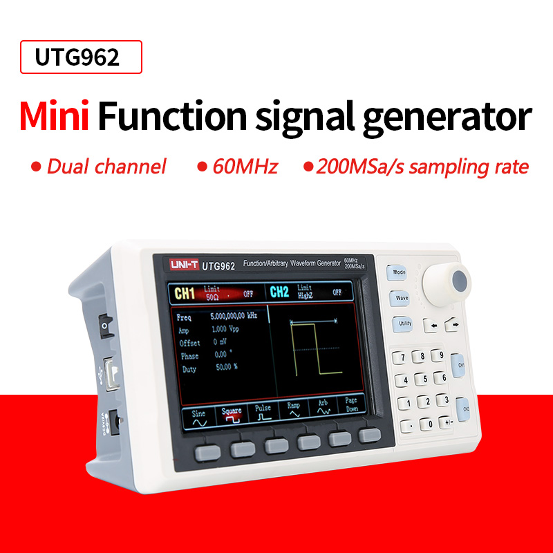 UNI-T UTG932E UTG962E Function - огляд і ціна Dual Channel Arbitrary Waveform Function Generator 60Mhz