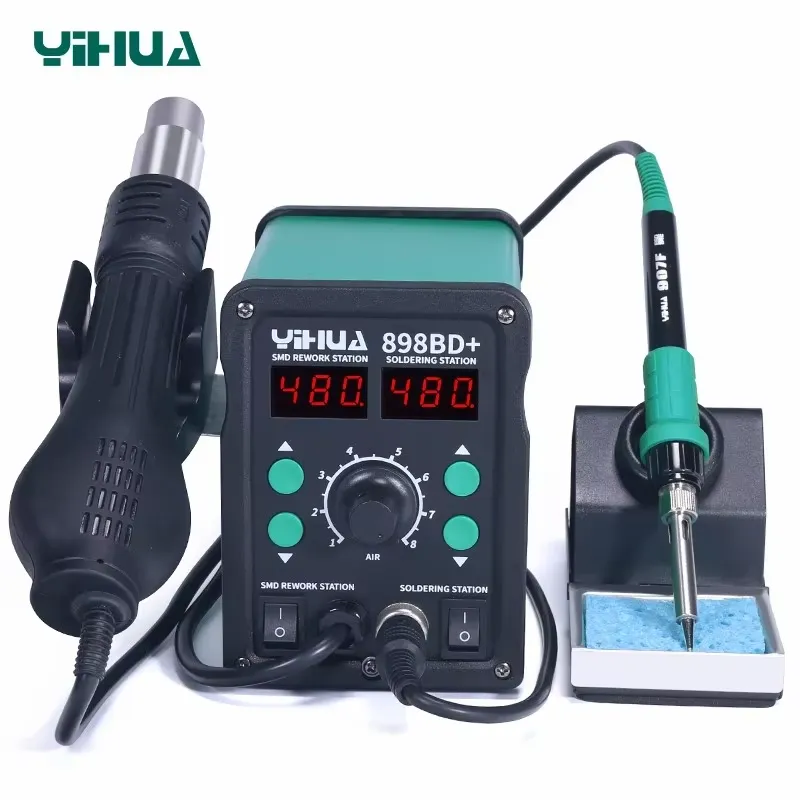 YIHUA 898BD+ 220V 2 in 1 Digit - огляд і ціна Smd Rework Station Hot Air Soldering 2 In 1
