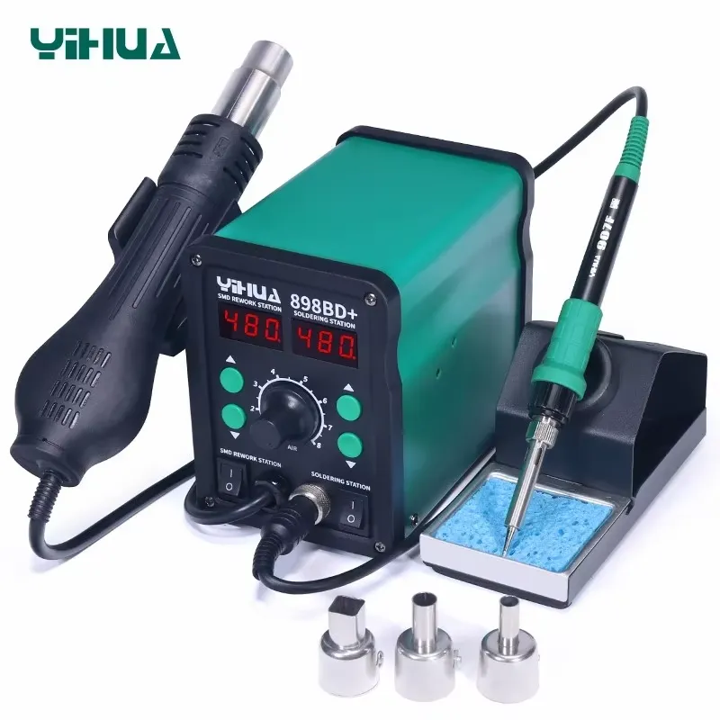 YIHUA 898BD+ 220V 2 in 1 Digit - огляд і ціна Smd Rework Station Hot Air Soldering 2 In 1