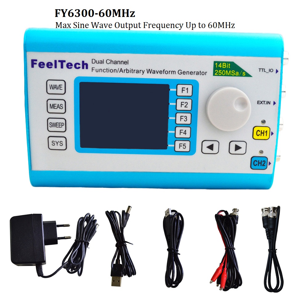 FY6300 Function Arbitrary Wave - огляд і ціна Dual Channel Arbitrary Waveform Function Generator 60Mhz