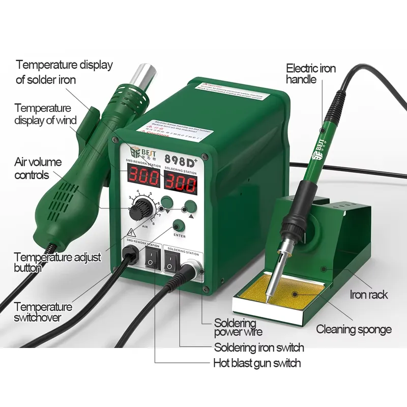 BST-898d+ Digital Soldering St - огляд і ціна Smd Rework Station Hot Air Soldering 2 In 1